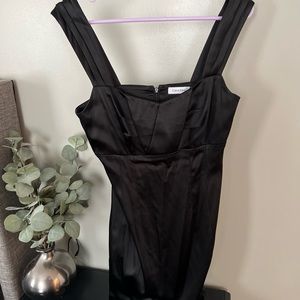 Calvin Klein Black Satin Formal Dress